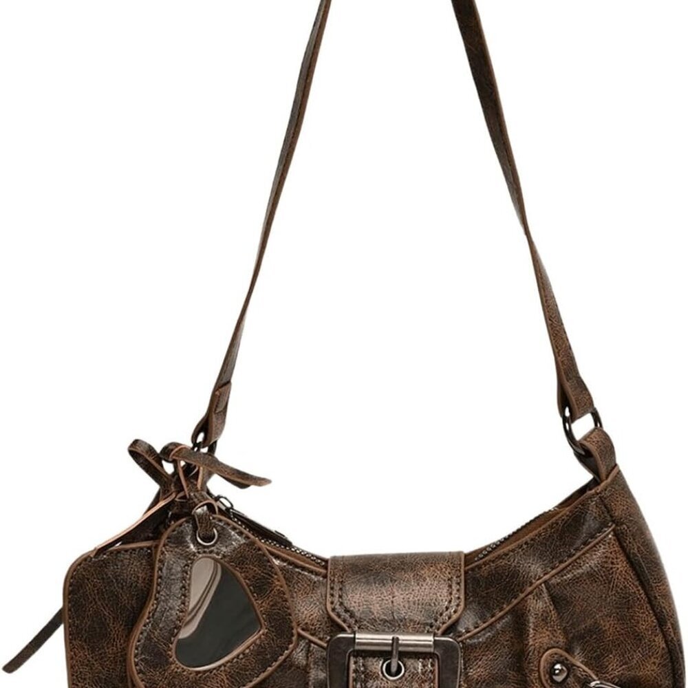 Women's Y2k Leather Shoulder Bag Purse With Coin Pocket Hobo Vintage Crossbody